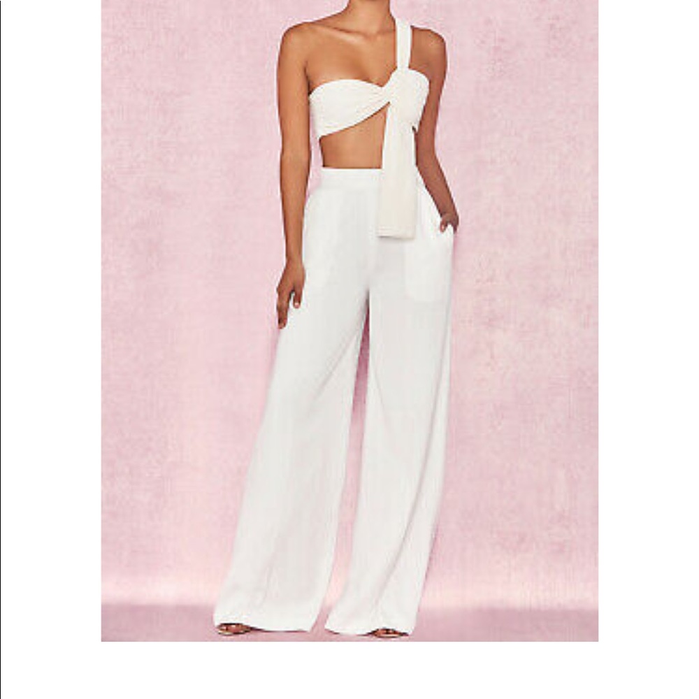 HOUSE OF CB'Mersina' Cream Leather Waistband